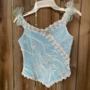 Girls' FEISTY-LERAYE Pageant Costume BODICE Blue Princess Fairy 26" chest